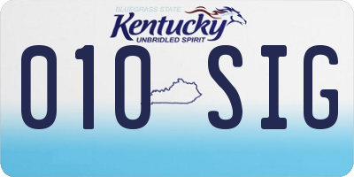 KY license plate 010SIG