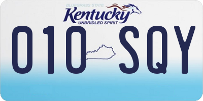 KY license plate 010SQY