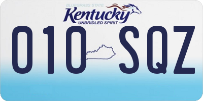 KY license plate 010SQZ