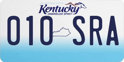 KY license plate 010SRA