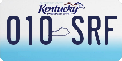 KY license plate 010SRF