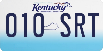 KY license plate 010SRT