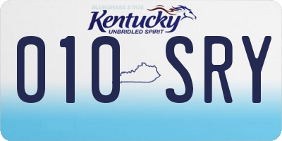 KY license plate 010SRY