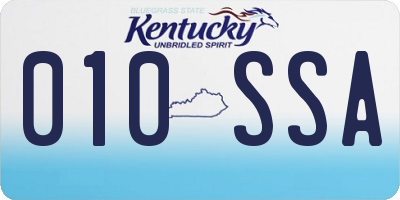 KY license plate 010SSA