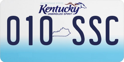 KY license plate 010SSC