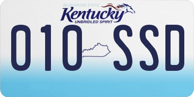 KY license plate 010SSD