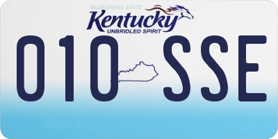KY license plate 010SSE