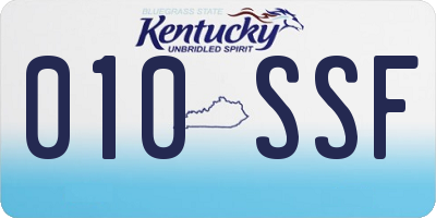KY license plate 010SSF