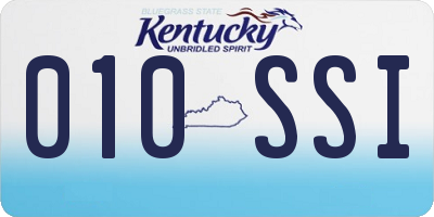 KY license plate 010SSI