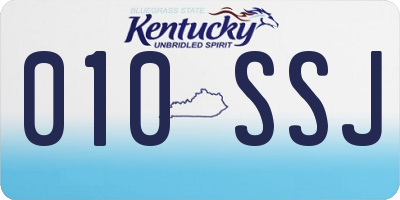 KY license plate 010SSJ