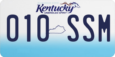 KY license plate 010SSM