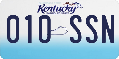 KY license plate 010SSN