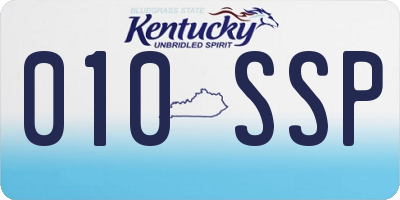 KY license plate 010SSP