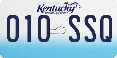 KY license plate 010SSQ
