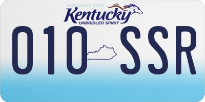 KY license plate 010SSR