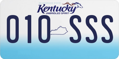 KY license plate 010SSS