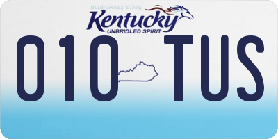 KY license plate 010TUS