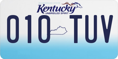KY license plate 010TUV