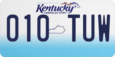 KY license plate 010TUW