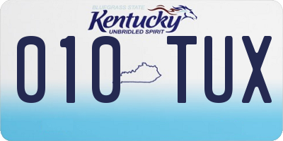 KY license plate 010TUX