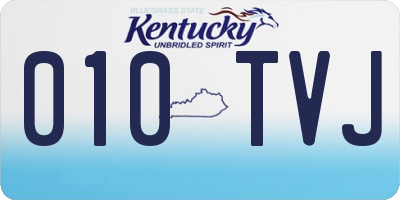 KY license plate 010TVJ