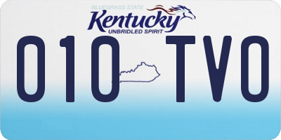 KY license plate 010TVO