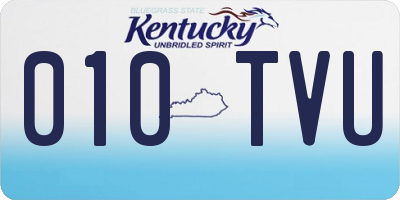 KY license plate 010TVU