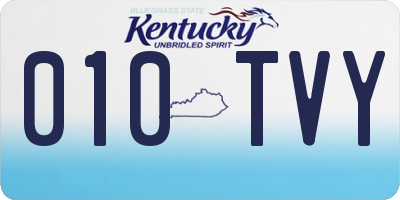 KY license plate 010TVY