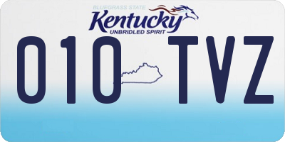 KY license plate 010TVZ