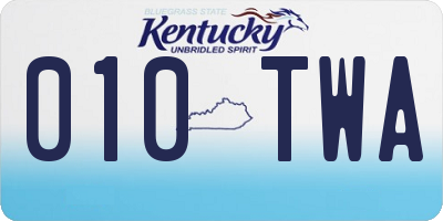 KY license plate 010TWA