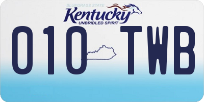 KY license plate 010TWB