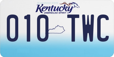 KY license plate 010TWC