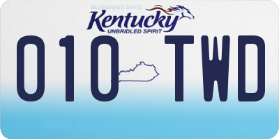 KY license plate 010TWD