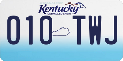 KY license plate 010TWJ