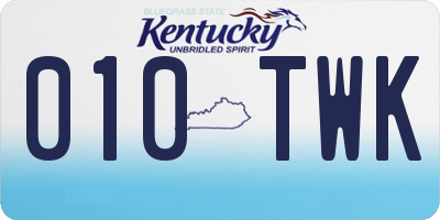KY license plate 010TWK