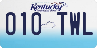 KY license plate 010TWL