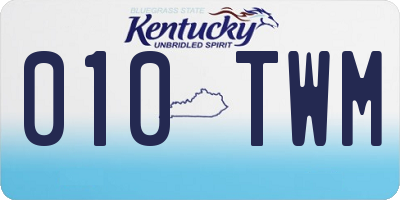 KY license plate 010TWM