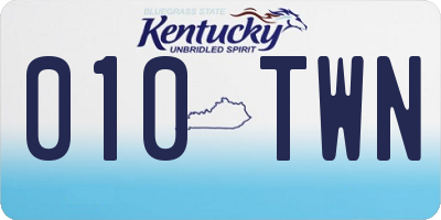 KY license plate 010TWN