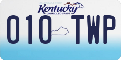 KY license plate 010TWP