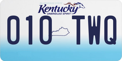KY license plate 010TWQ