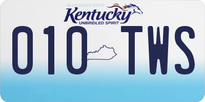 KY license plate 010TWS