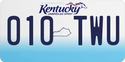KY license plate 010TWU