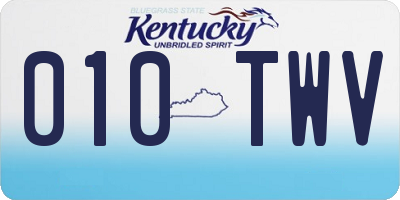 KY license plate 010TWV