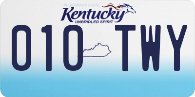 KY license plate 010TWY
