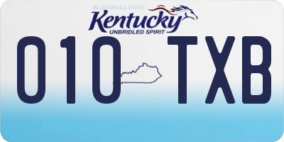 KY license plate 010TXB