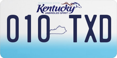 KY license plate 010TXD