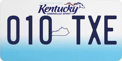 KY license plate 010TXE