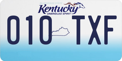 KY license plate 010TXF