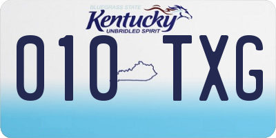KY license plate 010TXG
