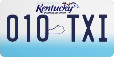 KY license plate 010TXI